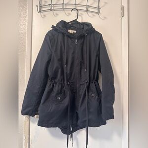 Navy Blue Parka Jacket - H&M Women’s Size 14
